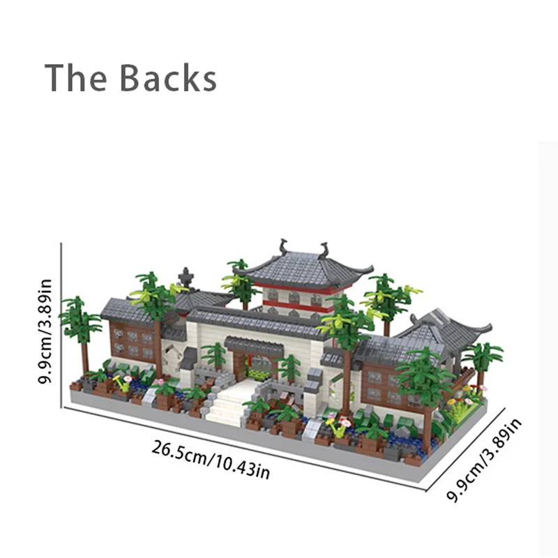 China Bausteine Suzhou Garten Gebäude Szene Mikro partikel Montage Spielzeug hohe Schwierigkeit Kinderspiel zeug Dekorationen – Detail 10
