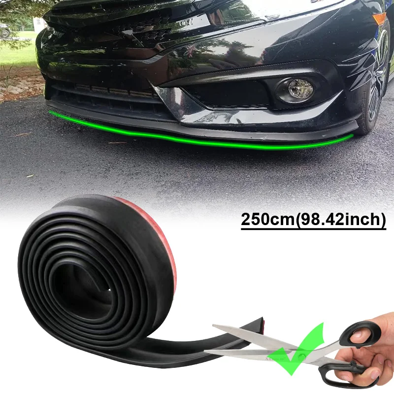 2.5m Car Bumper Spoiler Lips Rubber Strip Front Protection