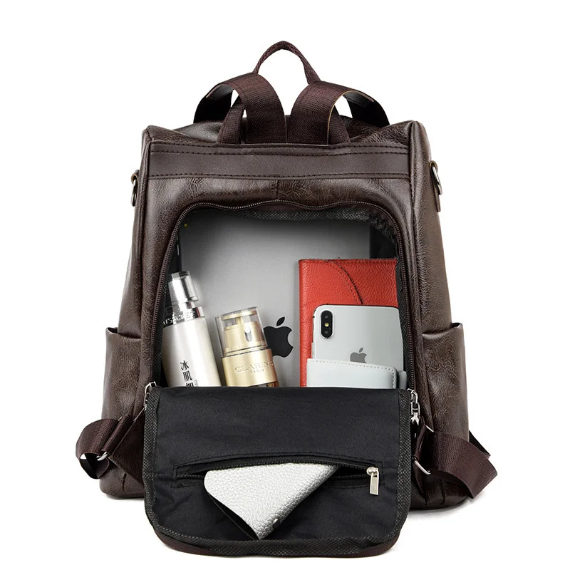 Pu Soft Women's New Backpack Fashion Leather Messenger Female Tote Shoulder Bag Handbag Woman Y2k Bolsas Casual Clutche Classic