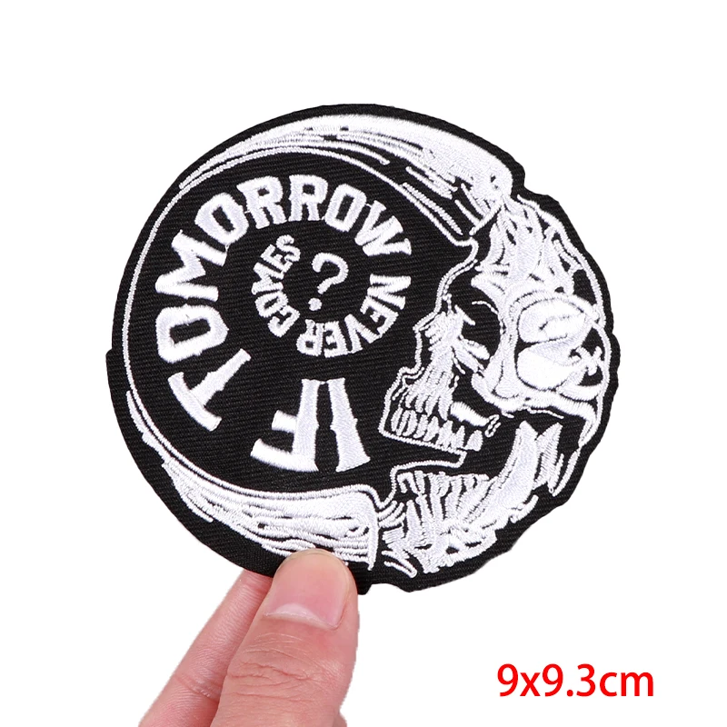 Horror Schädel Eisen auf Patches für Kleidung bestickte Patches auf Kleidung Jacke Punk Patch Stickerei Patch DIY Nähen Aufkleber – Detail 30