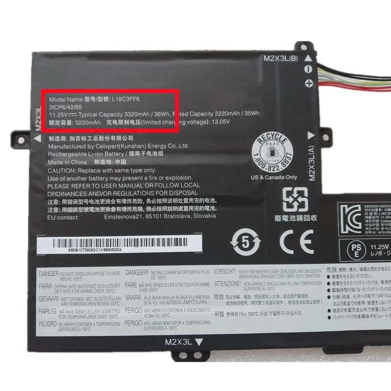 Bateria para Lenovo Ideapad Flex 15iml 81xh S340 C340 15iil 81xj 81vw 14api 81nb 14iil 81vv 14iwl 15api 81nc 81na Dc18 - Imagem 5