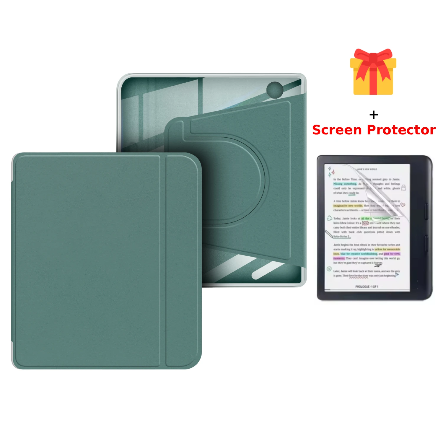 Enhanced Protective 360° Rotatable Magnetic Detachable Stand Cover with Screen Protector