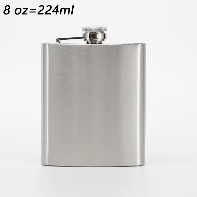 Sleek Stainless Steel Hip Flask - 10oz Portable Alcohol Bottle with Screw Cap