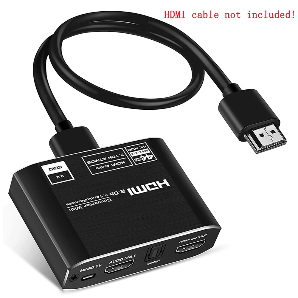 4K @ 60 Гц HDMI 2 0 аудио экстрактор сплиттер в оптический TOSLINK SPDIF 7 1 конвертер |