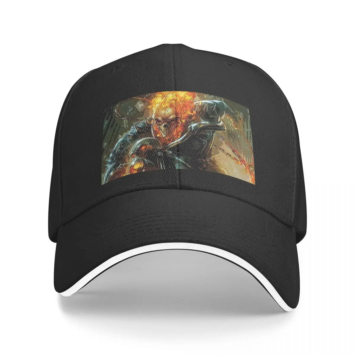 Ghost Rider Fire Skeleton On Motorcycle Berretto Da Baseball Brand Man Cap Berretto Tattico Militare Snap Back Hat Uomo Caps Donna