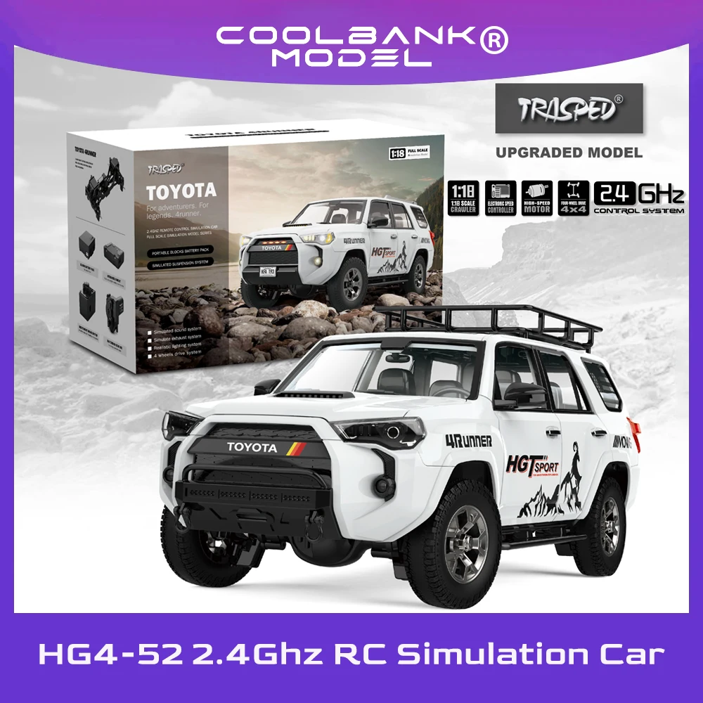 HG4-52 4runner 1/18 высокоскоростной внедорожник Модель 2,4G 4WD электрический автомобиль игрушечный светильник дымовой звуковой эффект подарок для мальчиков