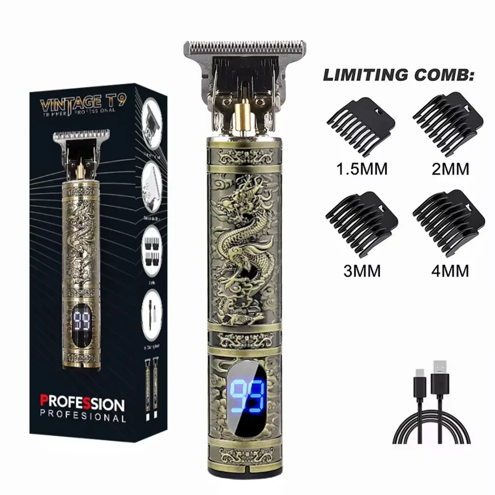 T9 Dragon and Phoenix Electric Cut Home Haircut Push Bald Artifact Home Professional Carving Oil Head Shaving Electric Barber