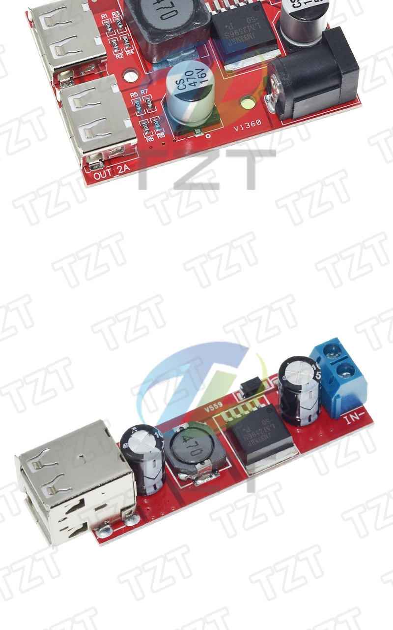 TZT 1/3PCS DC 6V-40V Zu 5V 3A Doppel USB Ladung DC-DC Step-down Converter Modul für Fahrzeug Ladegerät LM2596 Dual USB – Detail 7