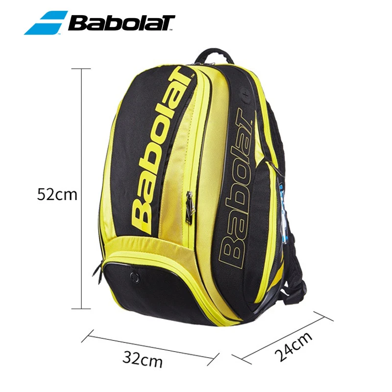 Portable Oxford Babolat Tennis Racket Backpack Shiny Yellow Pure Aero