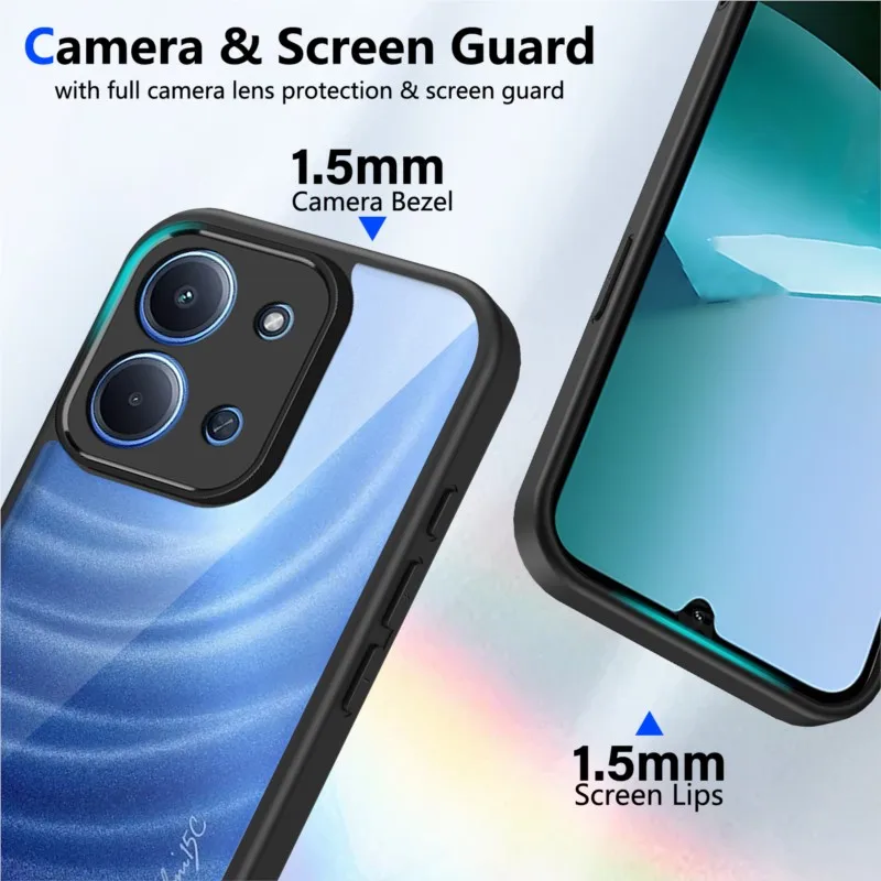 Luxury Transparent Shockproof Bumper Matte Case Cover