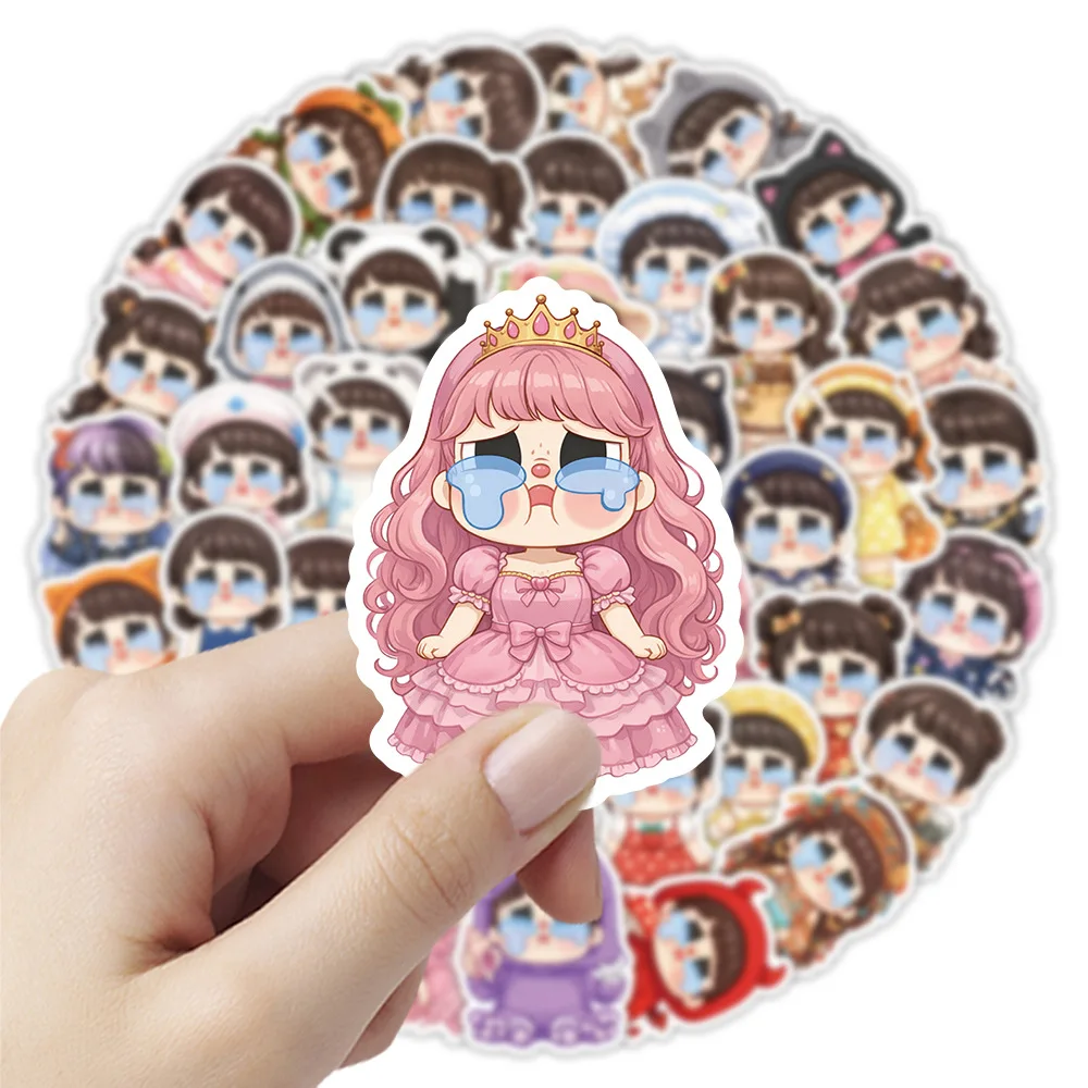 50/100Pcs 귀여운 애니메이션 Crybaby 낙서 스티커, 자체 접착 방수, DIY 스크랩북, 전화 노트북 파일 폴더 보관함 용