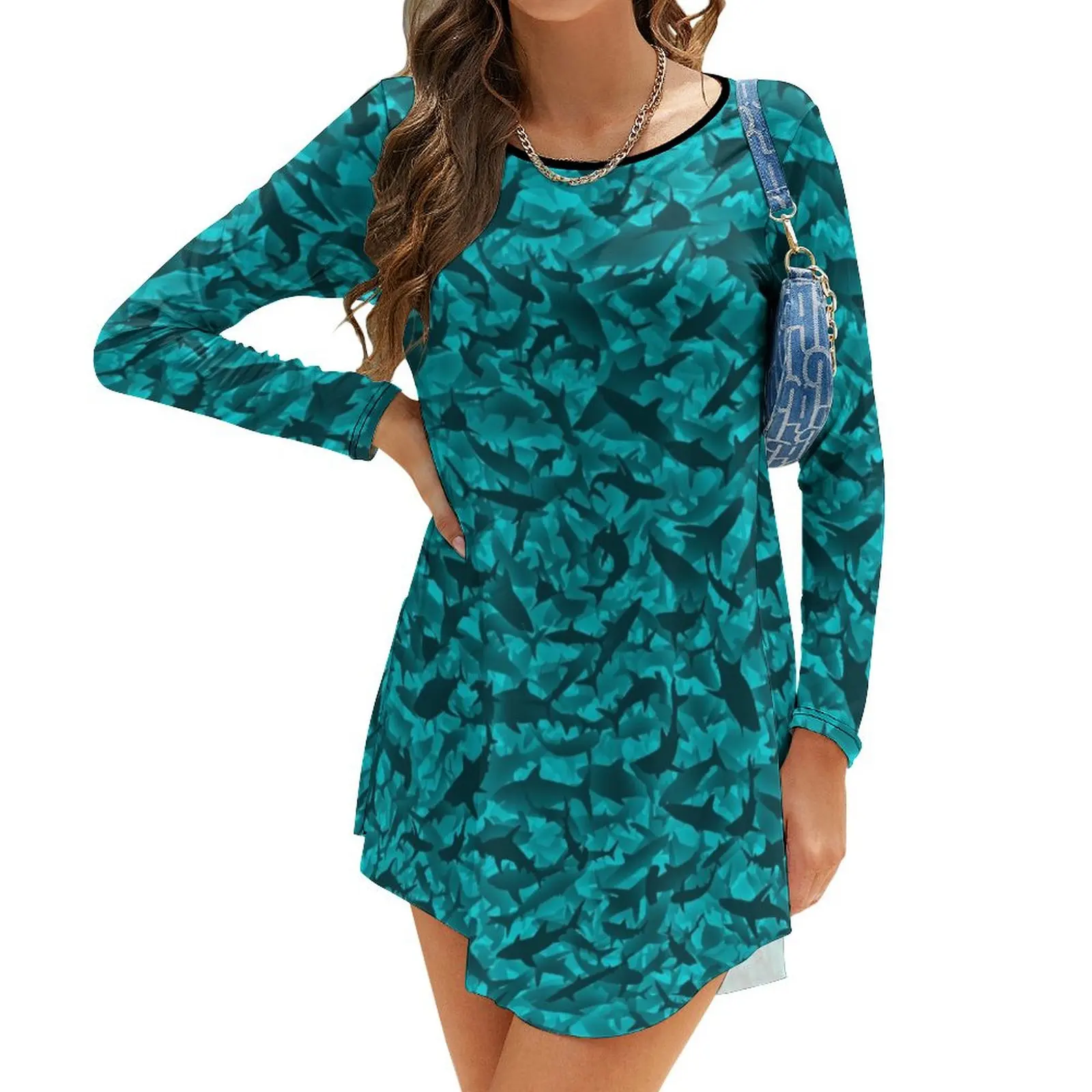

Sharks Long-Sleeve Dress summer dress festival outfit women