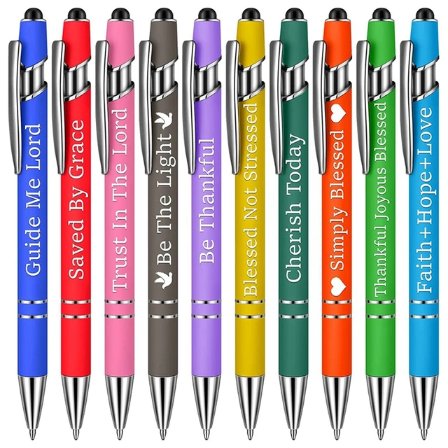 10pcs Ballpoint Office Inspirational Quotes Snarky Screen Touch
