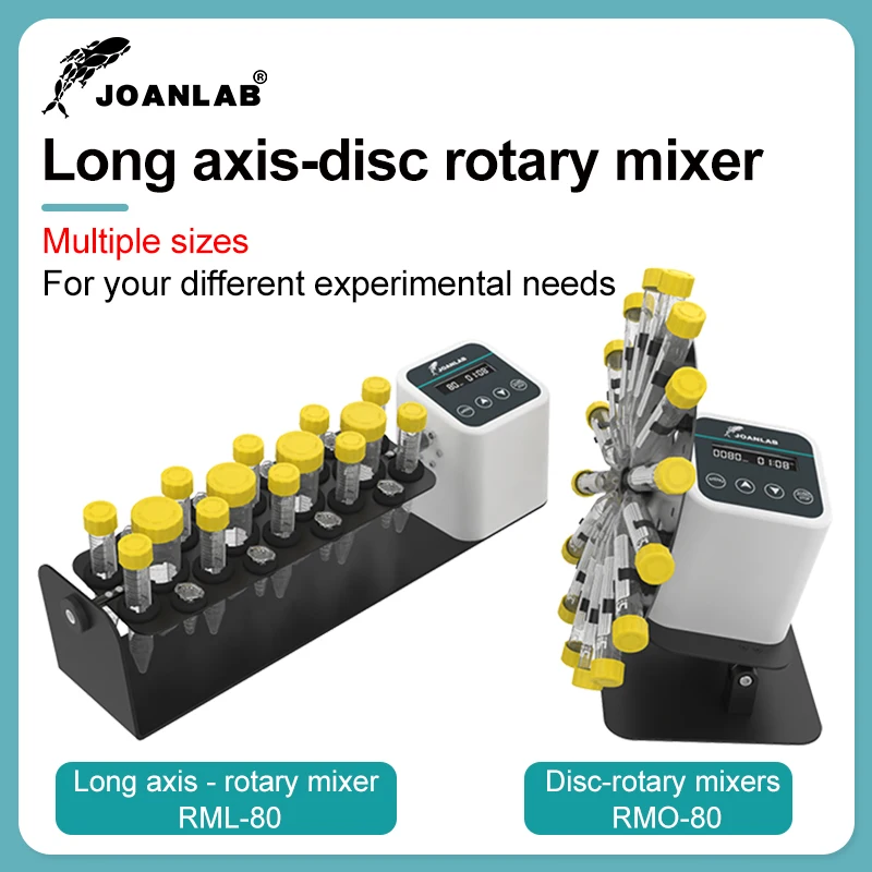 JOANLAB Long Axis Rotary Mixer Lab Equipment Test Tube Mixer Shaker Lab Disc Tilting 1.5/2/15/50ml 20~80 rpm Rotary Mixer