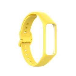 Soft Silicone Adjustable Strap for Smartwatch Wristband Replacement (Yellow)