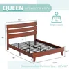 Solid Wood Bed Frame, 14 Inch Queen Size Japanese Bed Frame, Solid Wood Slats Support, No Box Spring Needed, Bed Frame 6