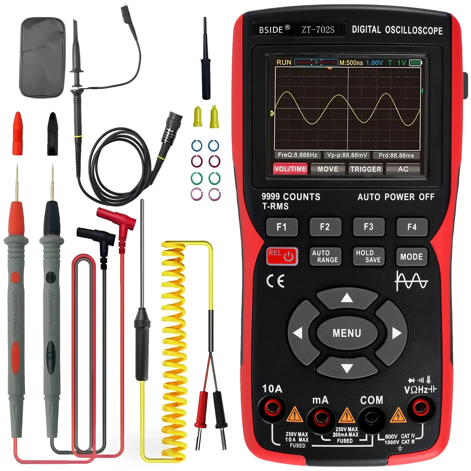 

Handheld Oscilloscope Multimeter Multifunctional Digital Oscilloscope 2.8inch Screen Professional ZT702S Oscilloscope 48MSa/s