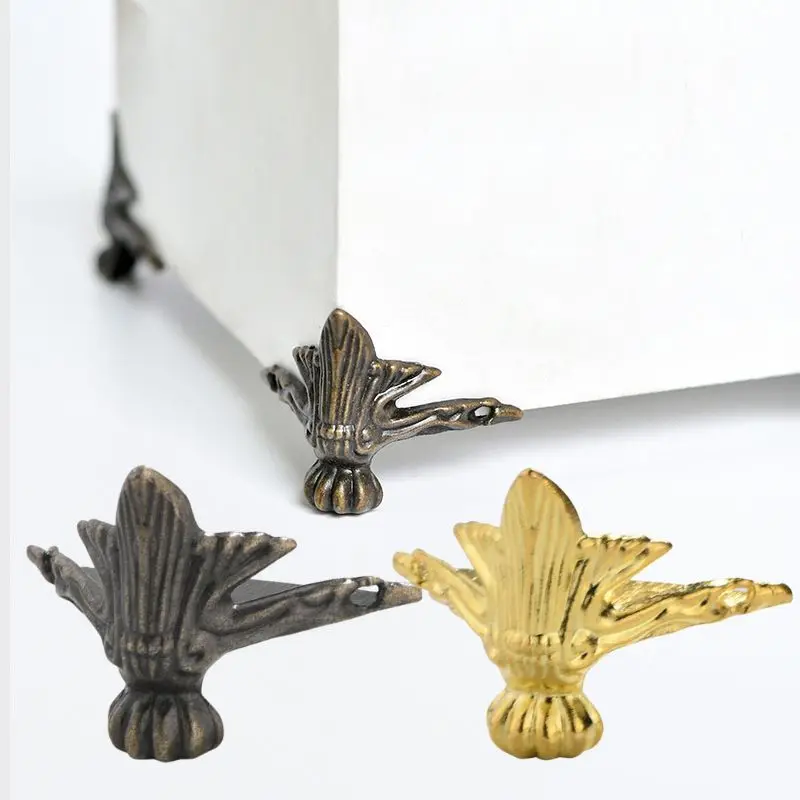 

Black Gold Alloy Furniture Legs Retro Metal Jewelry Gift Wood Box Feet Leg Corner Protector Home Decorative Accessories