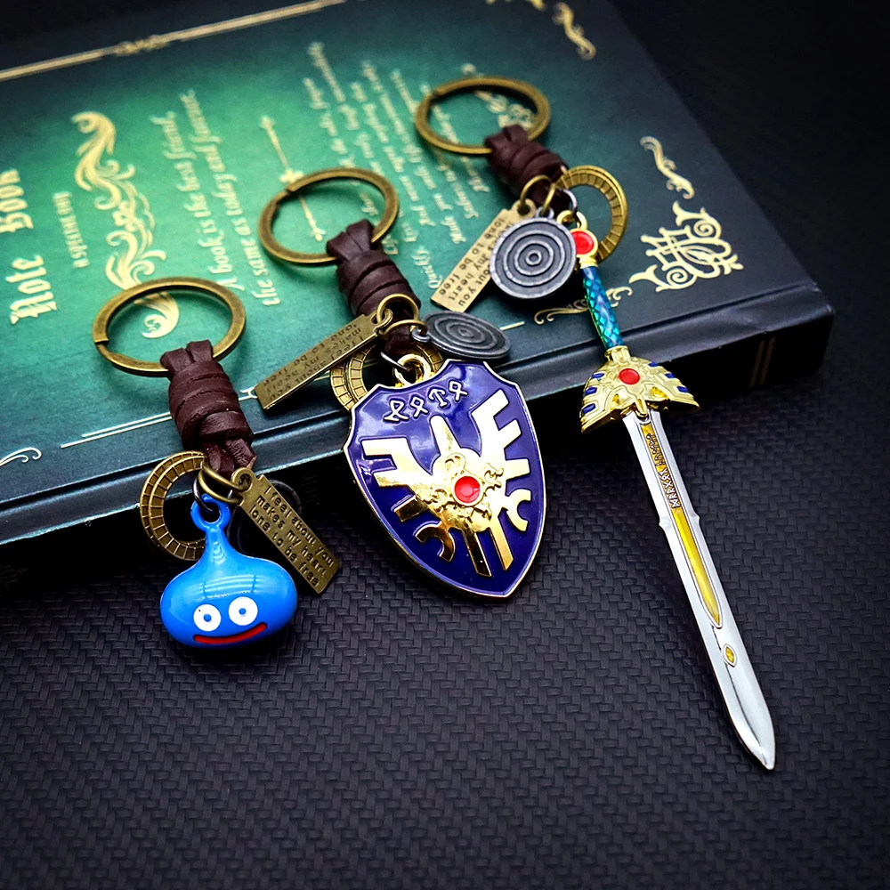 Doragon Kuesuto 革キーホルダーシールド剣の道ドラゴンクエスト