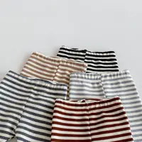 Autumn Newborn Infant Baby Boy Girls Candy Color Leggings Splice Striped Pants Fashion Baby Clothing 5