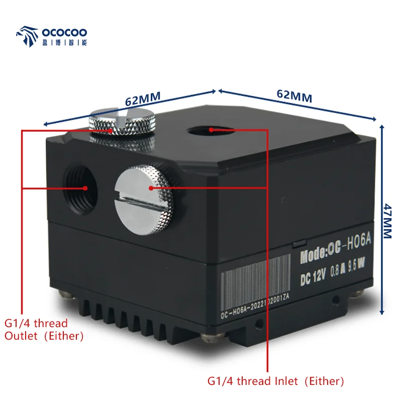 Radiador Refrigerando de Água da Liga de Alumínio Occoo-silenciosa Elevador Alto 12v 600l h Faça Você Mesmo Acessórios do Computador H06a - Imagem 6