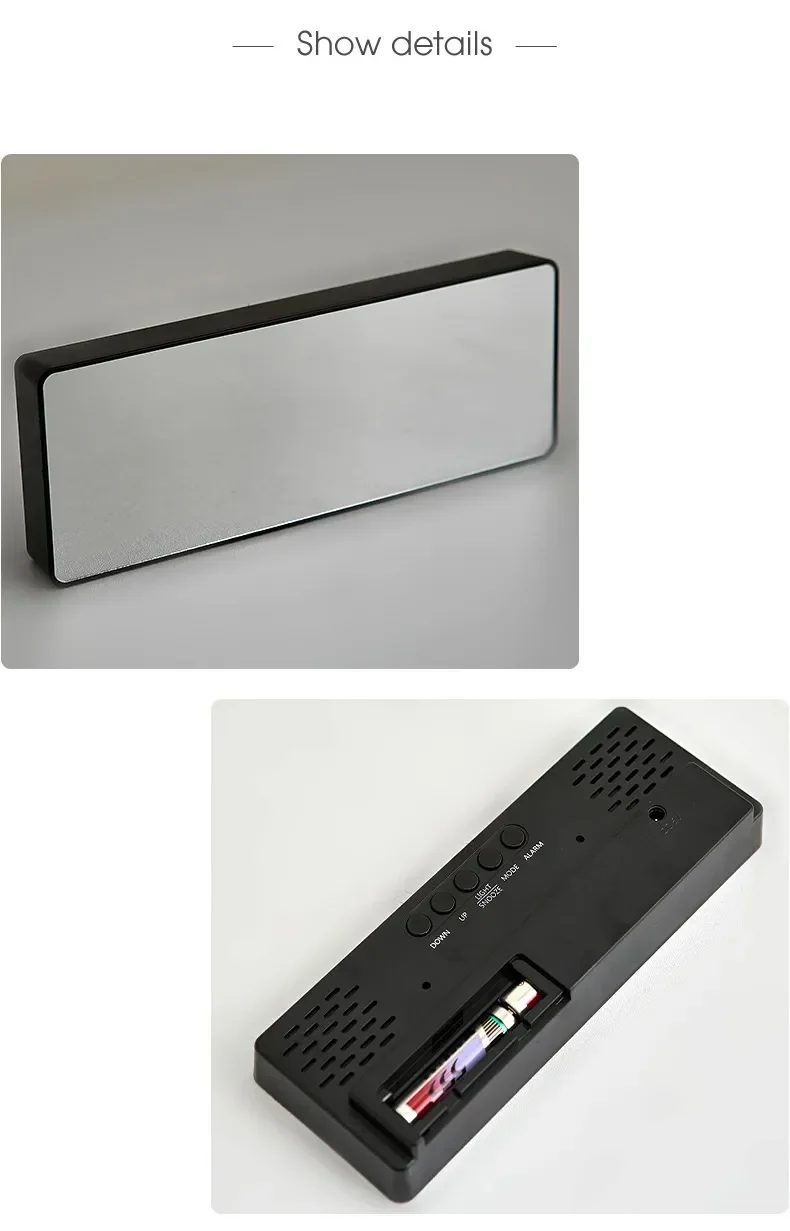 LED Digital Electronic Clock Backlit Large Digital Alarm Clock Temperature Calendar Bedside Table Lamp Night Light Home Decor