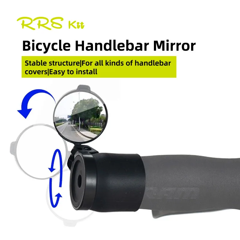 Rrskit Bicycle Handlebar Mirrors For MTB Road Bicycles 360 Degrees Rotate Bike Side Handlebar Mirror Convenient And Safety