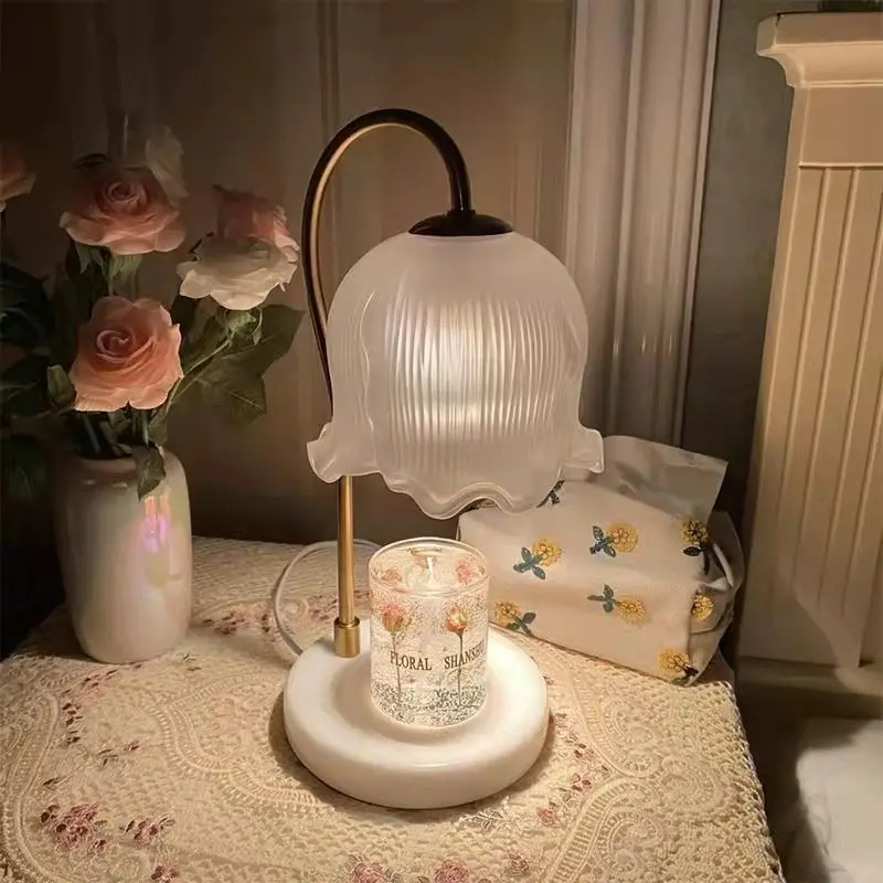 Melting Wax Lamp Aromatherapy Melting Wax Lamp Marble Melting Candle Lamp Glass Night Light Atmosphere Table Lamp