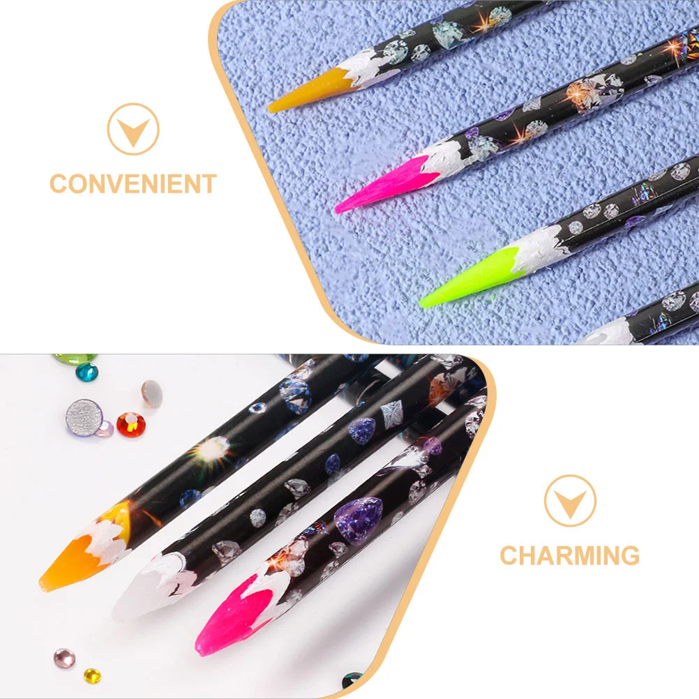 4pcs Nail Diamonds Picking Pens Manicure Rhinestone Picker Pens Manicure Tools rhinestones picker tool 3
