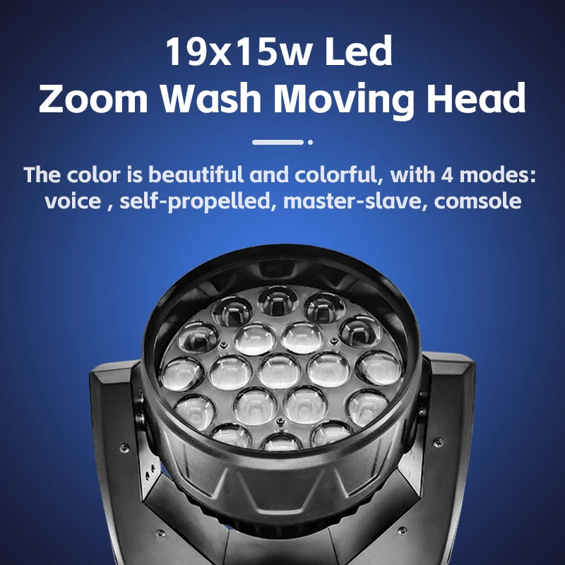 

19 focusing 15W bee-eye LED beam shaking head lights Wedding bar stage light 4-in-1 dyeing lights