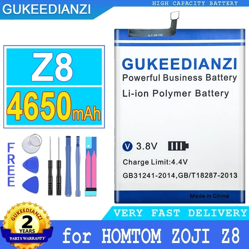 

GUKEEDIANZI-Z8 Replacement Battery for HOMTOM for ZOJI Z8, 5.0 "MTK6750 Big Power Battery with Free Tools, 4650mAh, New