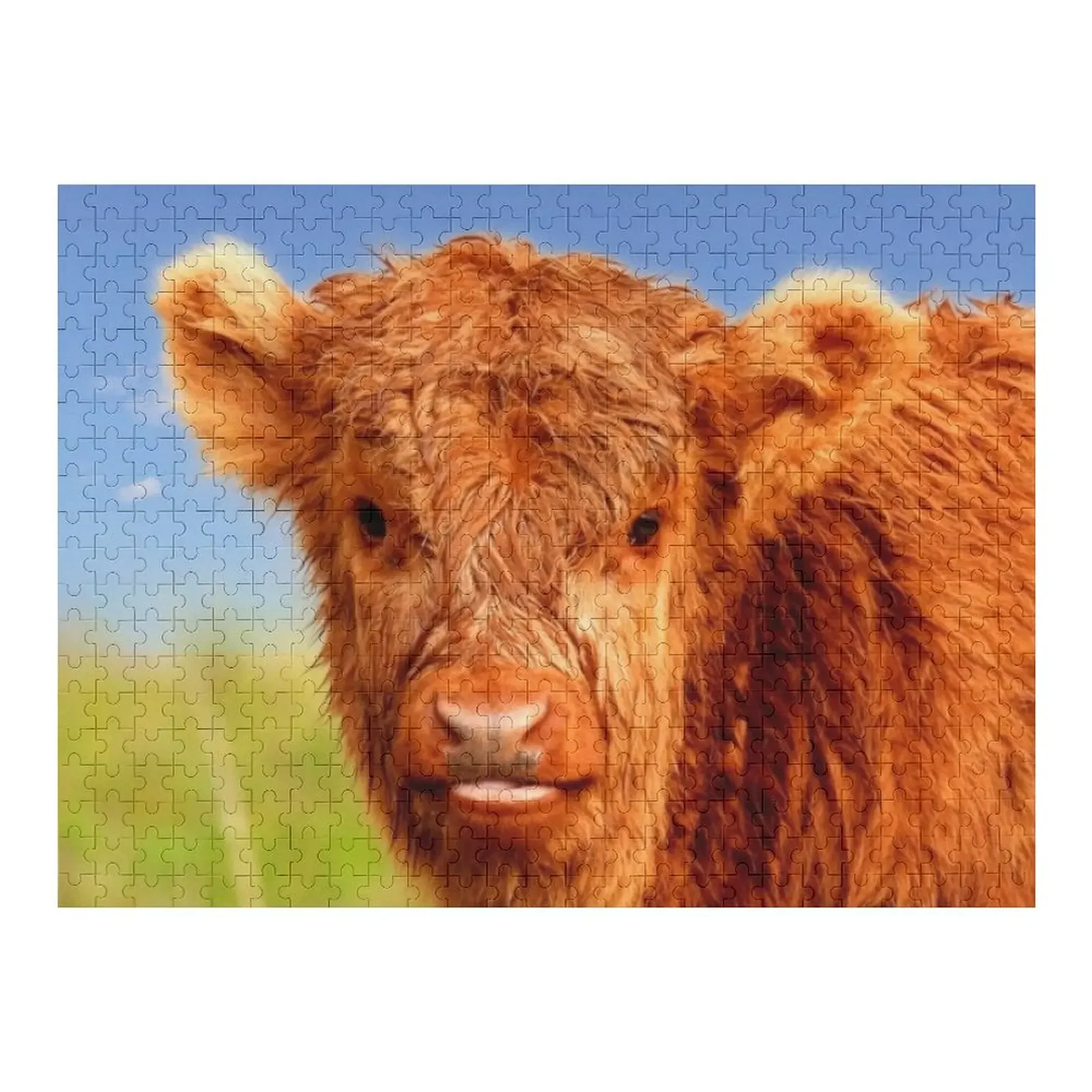 Highland Calf Photography Jigsaw Puzzle Customized Kids Gift Wood Adults Puzzle dvotinst newborn photography props for baby wood posing bucket stars moon poser wooden fotografia studio shooting photo props