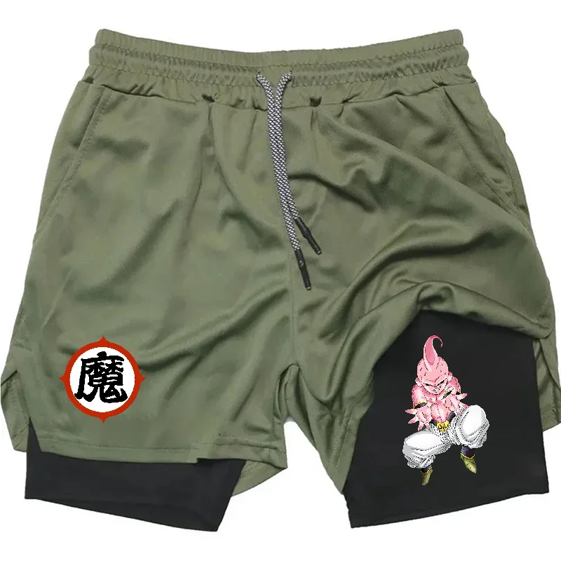 Anime Print Men's 2 in 1 Sports Training Quick Dry Mesh Shorts Men's Fitness 5