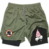 Anime Print Men's 2 in 1 Sports Training Quick Dry Mesh Shorts Men's Fitness 5