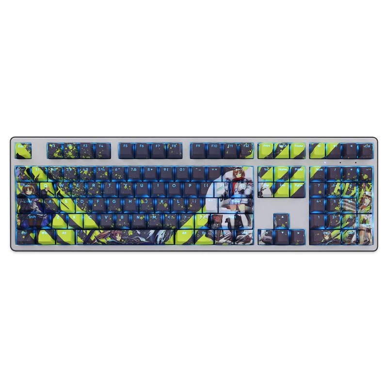 Arknights Amiya Cartoon Anime Gaming Key Caps Pbt Dye-subbed Keycaps Teclado Retroiluminado para Ansi 61 87 104 108 Conjunto de Teclas - Imagem 6