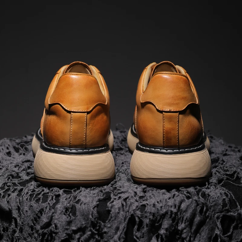 Retro Lambskin First-Layer Moral Low-Top Sports Men's Casual Shoes