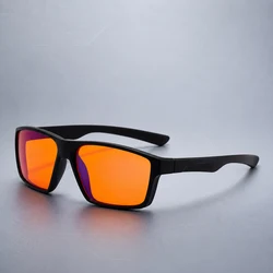 High Contrast Amber Lens Blue Light Blocking Glasses for Digital Screens and Office Use (Orange)