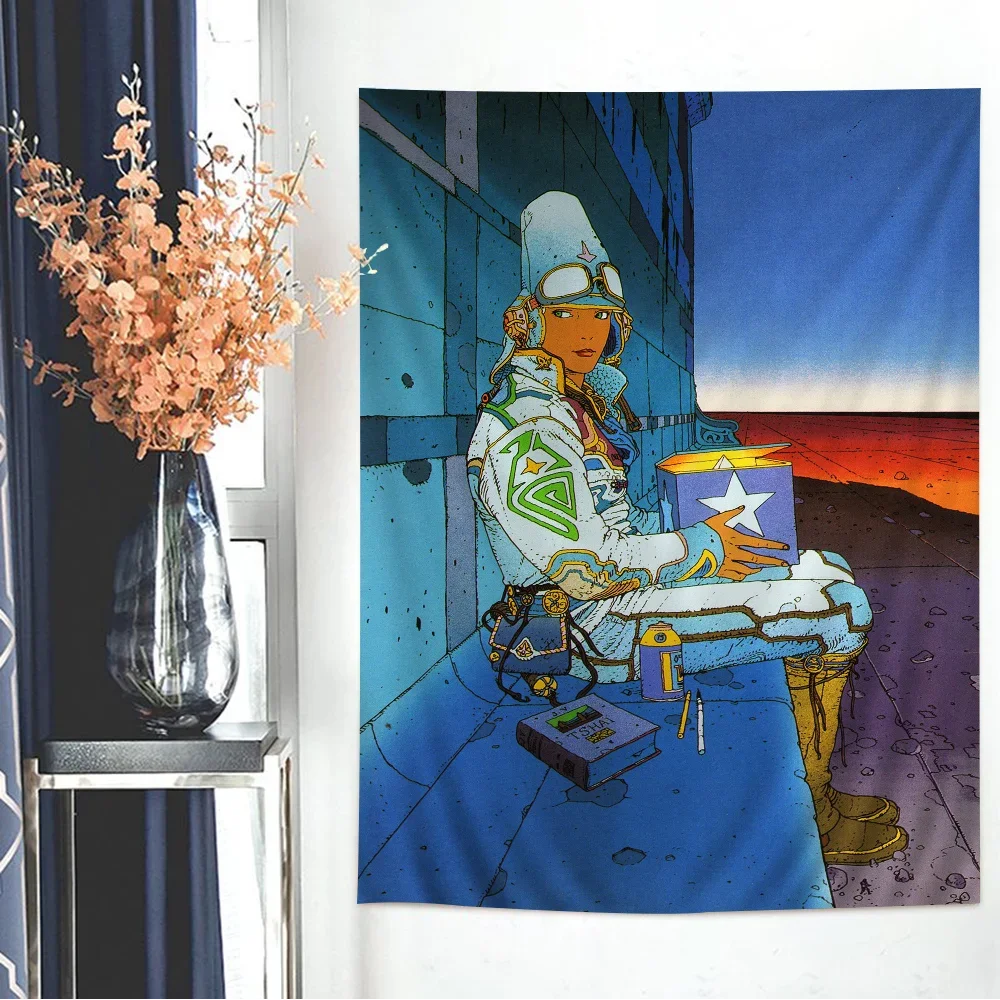 Moebius Cartoonist Hanging Bohemian Tapestry Bohemian Wall Tapestries Mandala Kawaii Room Decor