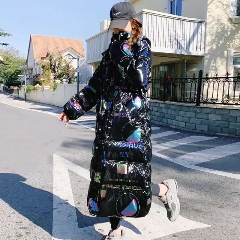 2024 New Women Down Cotton Coat Winter Jacket Female Long Parkas Loose Thick Warm Outwear Hooded Leisure Time Versatile Overcoat