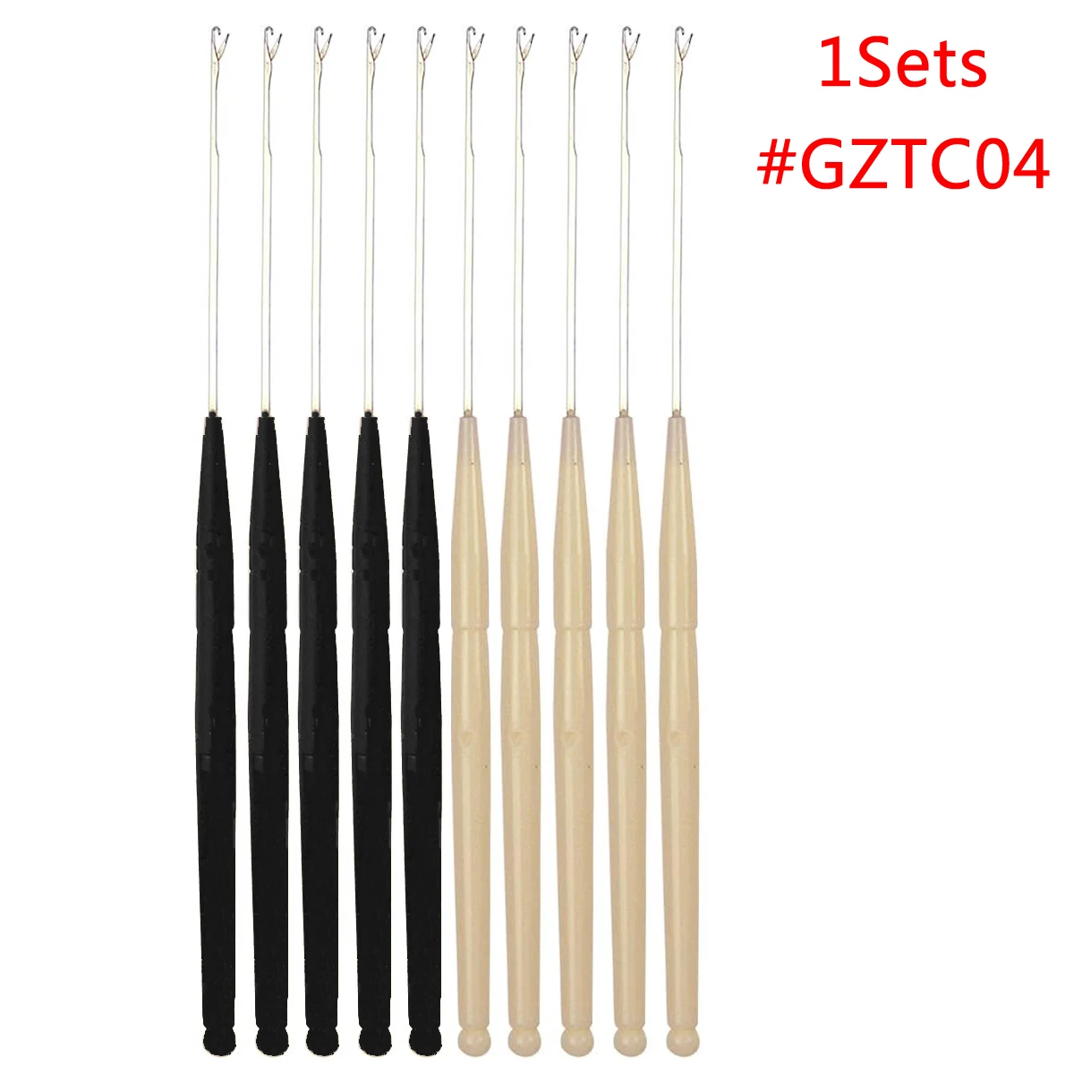10Pieces Plastic Handle Hook Needle Micro Rings Needle Hair Tools for Micro Rings Hair Extensions