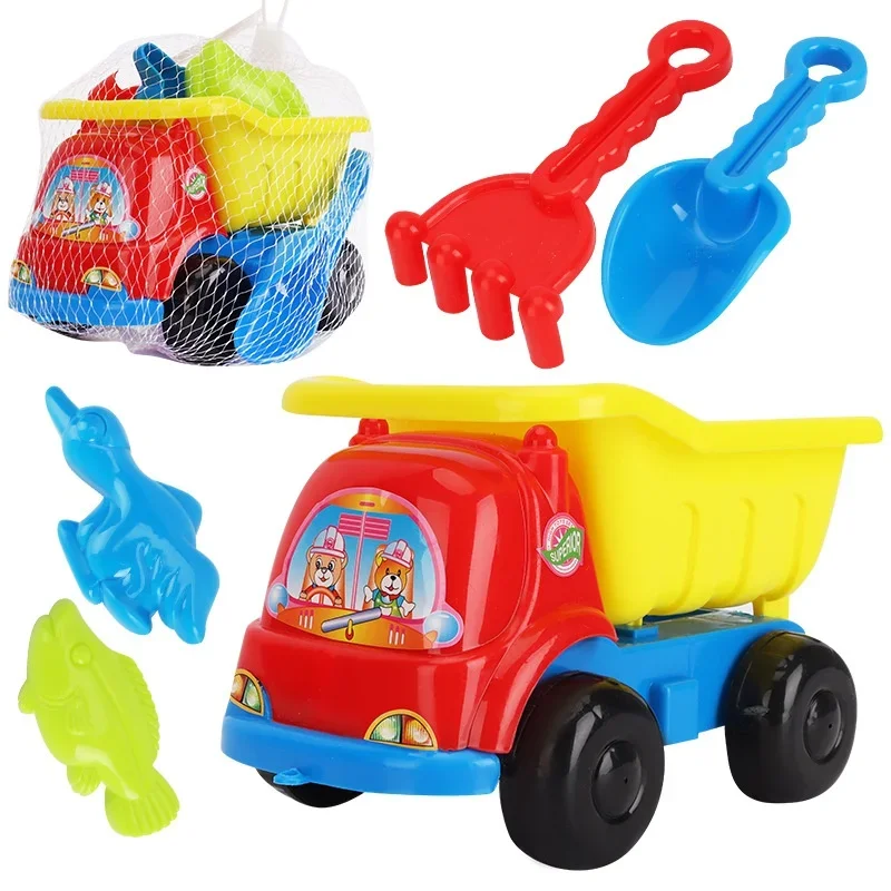 5 Pcs/set Children Beach Toys Sand Play Kit Baby Summer Digging  Tool with Shovel  Outdoor Toy Set Box for Kid 4