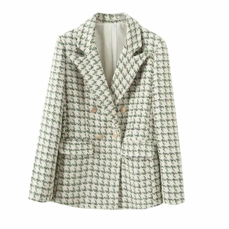 

Spring New Loose and Slim Textured Double breasted Suit Coat for Women
