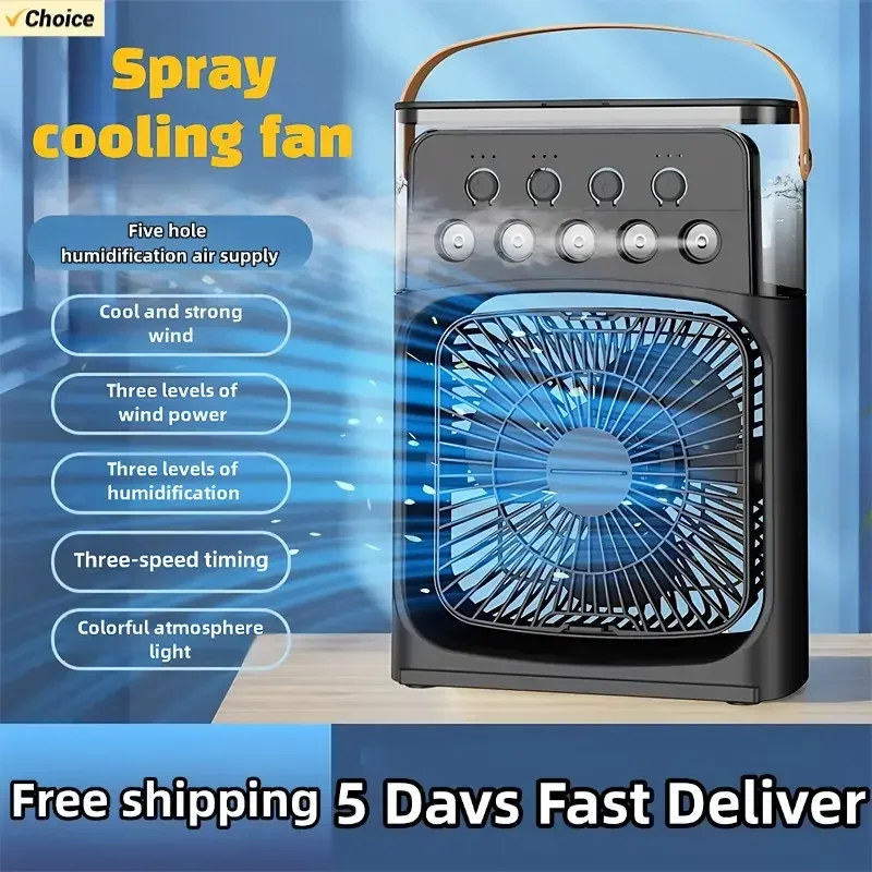 Portable 3 in 1 Mini Ac Air Cooler Fan for Home Products Conditioner Household Small Night LED Humidifier Lights Camping Room