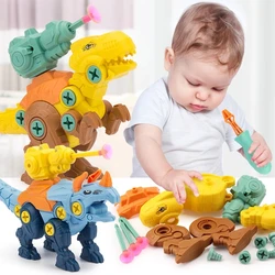 Jouets de Construction de dinosaures pour enfants, ensemble de jouets éducatifs pour garçons, modèle Montessori de créateur, démontage, assemblage, Puzzle pour enfants 