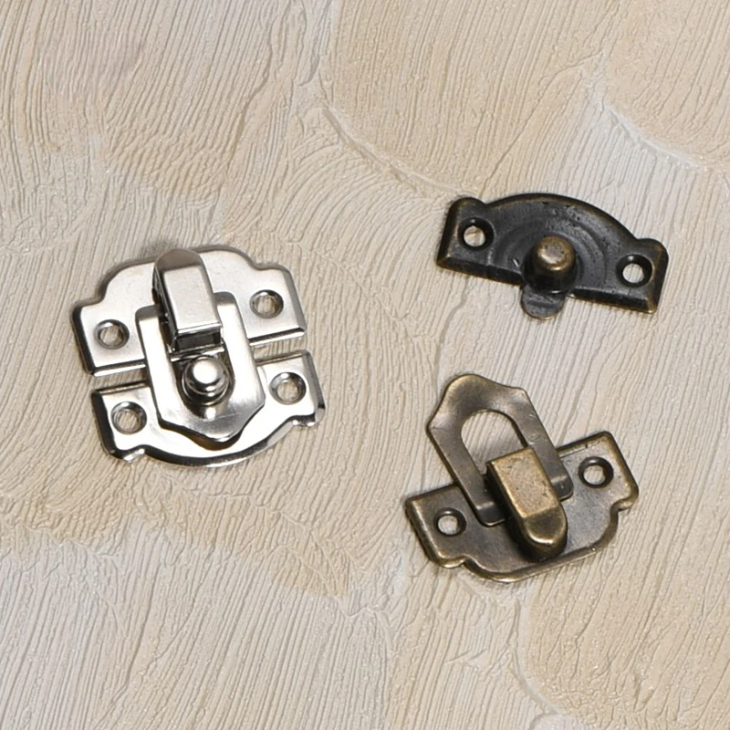 4pcs antique Jewelry Chest Gift Wine Wooden Box Case Toggle Latch Suitcase Hasp Hook Clasp Can Hold Lock Lockable with screws