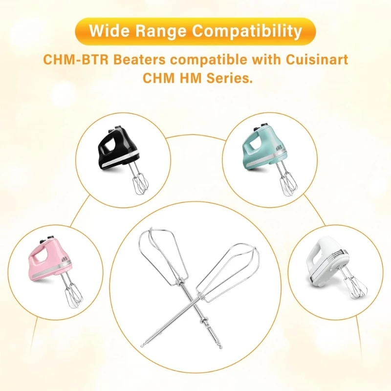 Electric Food Mixer Heads Handheld Eggs Beater Heads Stainless Steel Eggs Mixer Accessories Beater Part Set of 2