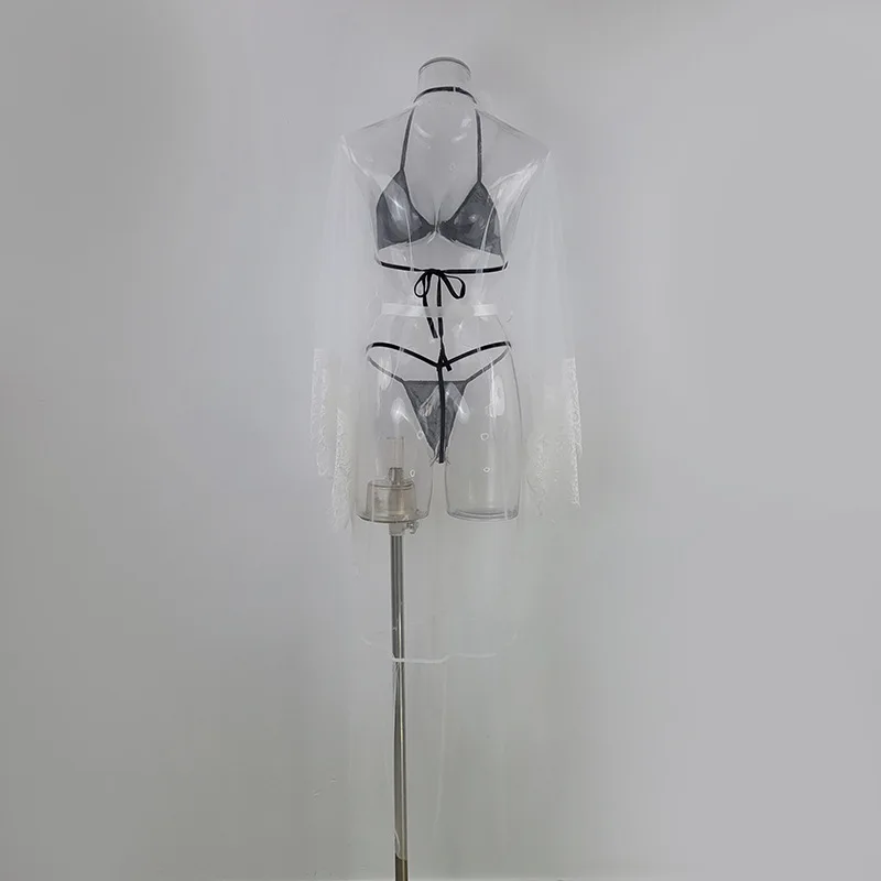 Brautkleider Neue Lange Hülse Dünne Nachtwäsche Bademantel Frauen Perspektive Sexy Dusche Robe Weibliche Nachtwäsche Kimono Kleider – Detail 12