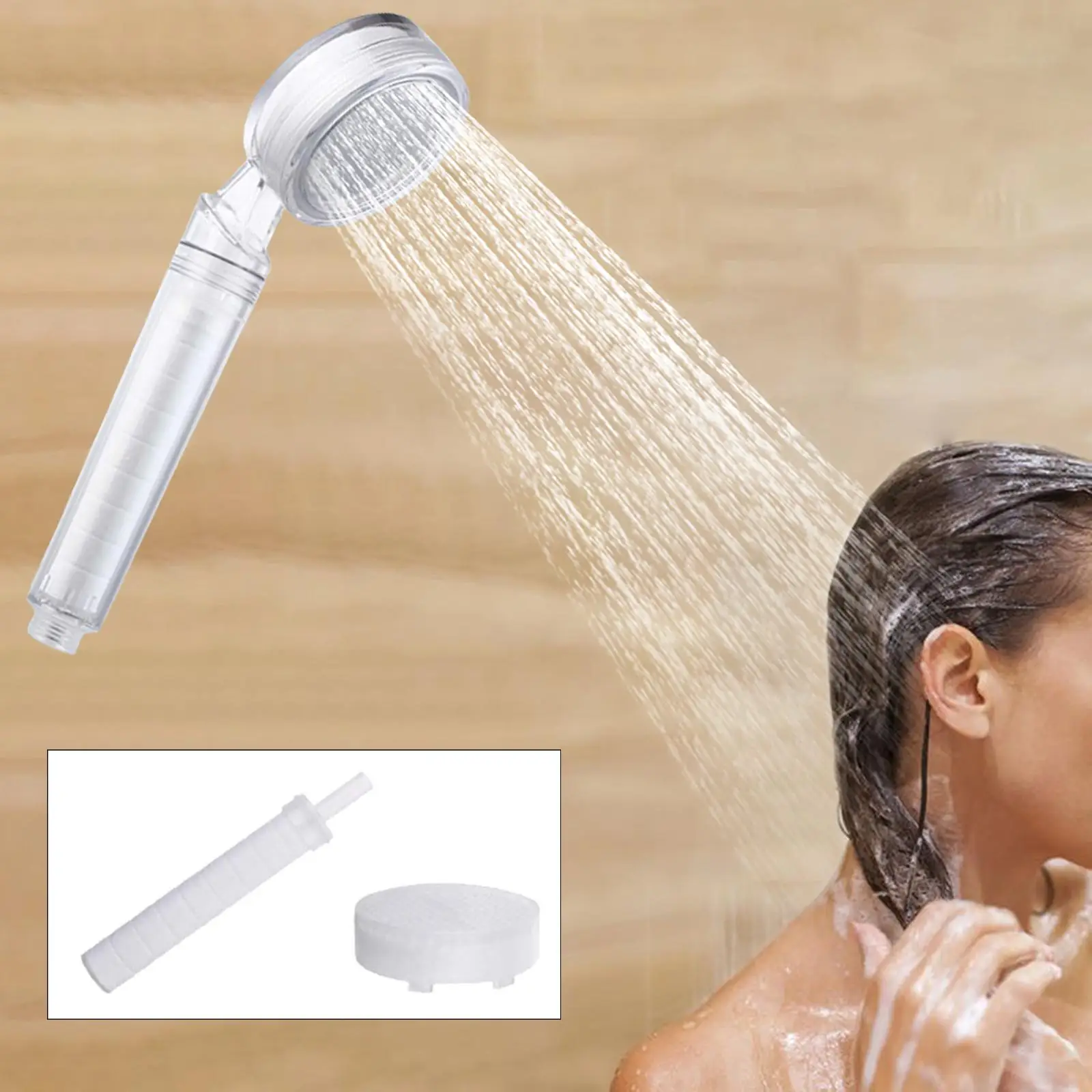 Shower Head Spray Cleaner Tool Adjustable Bathroom Showerhead Replacement