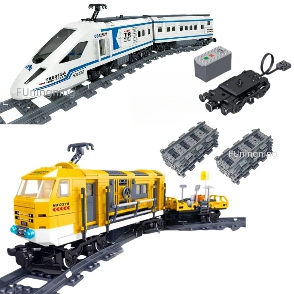 MOC rail transit luxury high-speed train model puzzle toy building