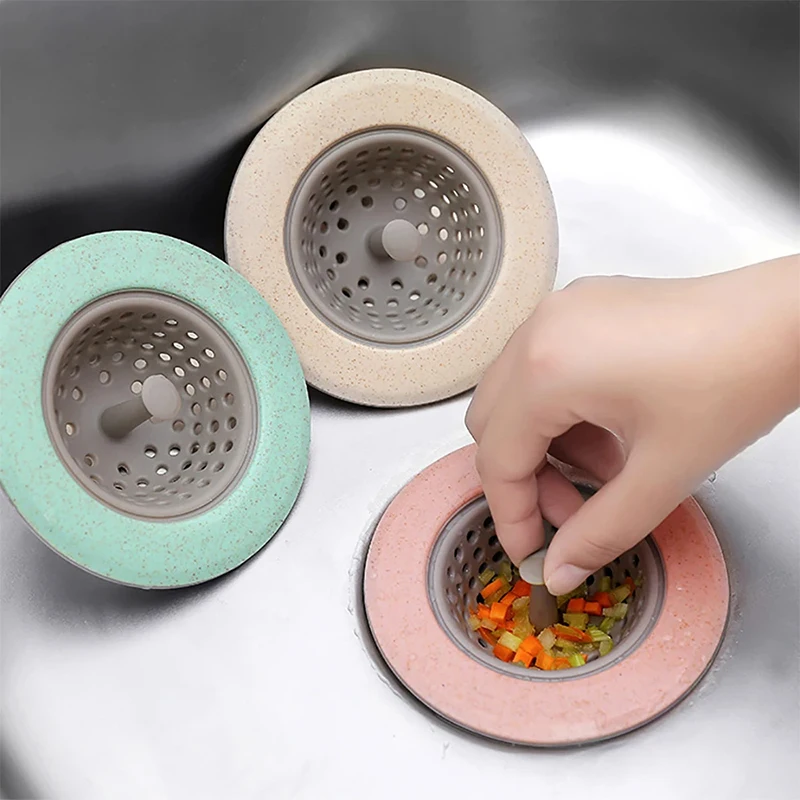 Kitchen Sink Drain Vegetable Waste Filter Screen Anti Clogging Cover Bathroom Sink Hair Filter Cleaning Supplies sink filter sink strainer kitchen sink strainer 4 Colors